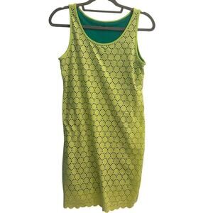 Title 9 Nine Size Small Dress Lime Green Overlay Laser Cutout Athletic Tennis